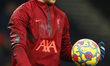  Liverpool's Caoimhin Kelleher during the pre-match warm-up  during Premier League between...