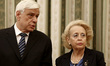 Greek President Prokopis Pavlopoulos and newly appointed Greek caretaker Prime Minister Va...
