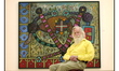 ARTIST ALAN DAVIE AND EXAMPLES OF HIS WORK, WHICH IS ON DISPLAY AT THE TALBOT RICE GALLERY...