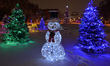 Christmas Season decorations seen outside Alberta Legislature building in Edmonton. On Mo...
