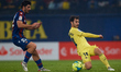 Manu Trigueros (R) of Villarreal CF competes for the ball with Gonzalo Melero of Levante U...