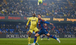 Boulaye Dia (L) of Villarreal CF competes for the ball with Nemanja Radoja of Levante UD d...