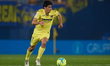 Gerard Moreno of Villarreal CF in action during the La Liga Santander match between Villar...