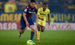 Oscar Duarte (L) of Levante UD in action followed by Nicolas Jackson of Villarreal CF duri...