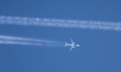 A aeroplane fly over Barcelona airport, in Barcelona on January 2022.  -- 
