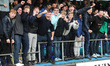 Hartlepool United fans celebrate after their team's 2-1 win in the FA Cup match between Ha...