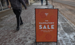 The Mandatory Sale board outside a store on Whyte Avenue, in Edmonton.Alberta recorded 6,...