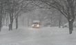 Vehicle stuck in the snow on a road as a massive snowstorm hit Toronto, Ontario, Canada, o...