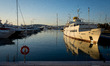 A general view with sunset on the beach at Flisvos Bay in the district of Paleo Faliro nea...