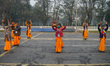 A group of Indian folk singers as seen in performance during Indian Republic day rehearsal...