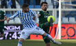 Raffaele Celia (Spal) and Gaetano Masucci (Pisa) fight for the ball during the Italian soc...