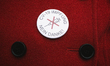a pin of "no vaccination" is seen during the Anti vaxxers  weekly demonstration in Duessel...
