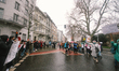 counter anti vaxxers are seen holding red card confronting with anti vaxxers joins demonst...