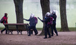Police officers using tear gas. Thousands Protest during the European Demonstration for De...