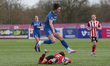  Liz Ejupi of Durham Women leaps over Ellie WILSON of Sheffield United  during the FA Wome...