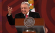 Mexican President, Andres Manuel Lopez Obrador gestures while speak during his Daily Morni...