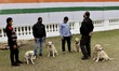 Kolkata police bomb squad with a sniffer dog as a part of security check before day of Rep...