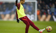  Liverpool's Kaide Gordon during the pre-match warm-up  during Premier League between Crys...