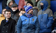 Oldham fans during the Sky Bet League 2 match between Oldham Athletic and Rochdale at Boun...