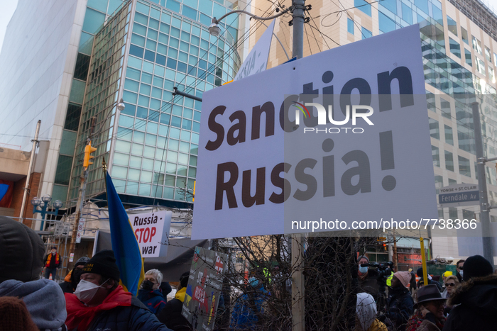 Protest Of Ukrainians In Toronto Against Russian Military Aggression