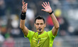 The Referee of the match Maurizio Mariani of Aprilia gesticulates during the italian socce...