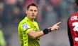 The Referee of the match Maurizio Mariani of Aprilia gesticulates during the italian socce...