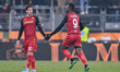 Venezia’s Jean Pierre Nsame and Venezia’s Mattia Aramu during the italian soccer Serie A m...