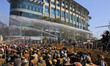  Police use water cannon to disperse BJP activists during their protest demanding CBI prob...