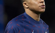 Kylian Mbappe of PSG during the warm-up before the UEFA Champions League Round Of Sixteen...