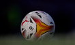 Official match ball is seen prior to the La Liga Santander match between Levante UD and Re...