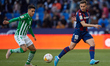 Jorge de Frutos Sebastian (R) of Levante UD competes for the ball with Cristian Tello of R...