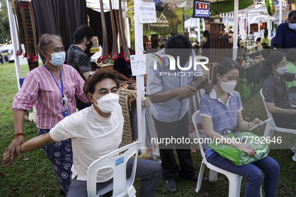 Visitors get a Thai massage at the Thailand Tourism Festival 2022, Thai Government campaign new normal, COVID-free approach, and to formally...