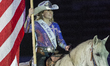 Miss Silver Spurs carries Old Glory for the Opening Cermony and our National Anthem 