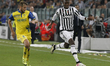 paul pogba and nicola rigoni during the serie A match between juventus fc and ac chievo ve...
