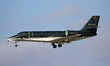 Cessna 680 Citation Sovereign, from Gestair company, getting ready to land at Barcelona ai...
