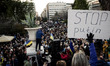 Thousands of people protest against Russia's military operation in Ukraine front of the Gr...