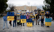 Ukrainians who living in Greece  protest against Russia's military operation in Ukraine fr...