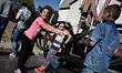 Migrants trying to reach the borders of european union are waiting in a improvise camp nea...