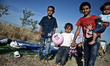 Migrants trying to reach the borders of european union are waiting in a improvise camp nea...