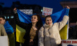 LONDON, UNITED KINGDOM - MARCH 09, 2022: Ukrainian people and their supporters protest in...