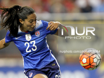 US Forward Christen Press  scores a goal in the 33rd minute in the International Friendly match between the United States and Haiti at Ford...