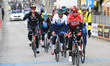 Passing the group during the Cycling Tirreno Adriatico Stage 6 - Apecchi-Carpegna on March...