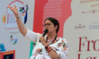 Union Minister and BJP leader Smriti Zubin Irani  at a session during the  Jaipur Literatu...