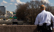 A senior Metroplitan Police Department official monitors traffic in Washington, D.C. on Ma...