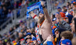 Fans are seen celebrating a goal during a Major League Soccer match between FC Cincinnati...