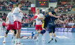 Piotr Chrapkowski (POL),Dawid Dawydzik (POL),Linus Persson (SWE) during the handball frien...