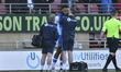 Aaron Amadi-Holloway of Barrow receives treatment during the Sky Bet League 2 match betwee...