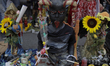 View of a figure of the devil outside the Santa Muerte temple in Tepito, Mexico City, wher...