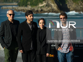 Michael Shamberg, Phil Hunt, Peter Sollet and Ellen Page during the photocall of the film Freeheld  in the  63th  San Sebastian Film Festiva...
