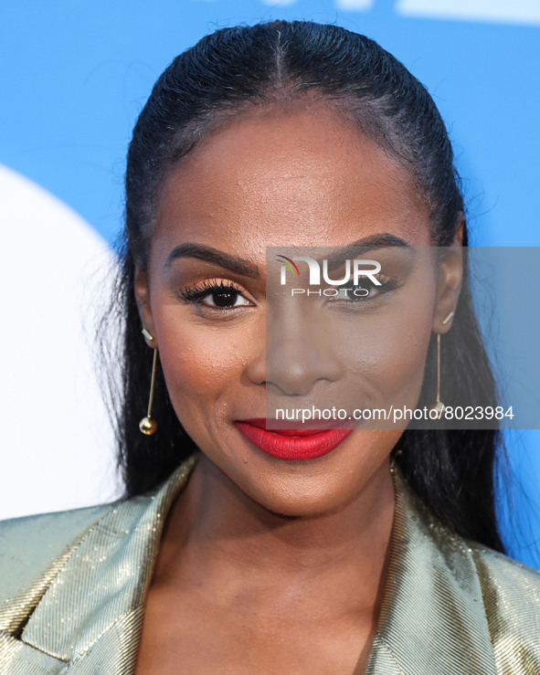 American actress Tika Sumpter arrives at the Los Angeles Premiere Screening Of 'Sonic The Hedgehog 2' held at the Regency Village Theatre on...